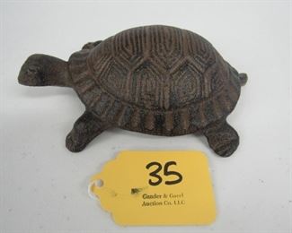 Cast metal turtle