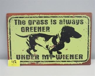 Novelty dachshund decorative sign