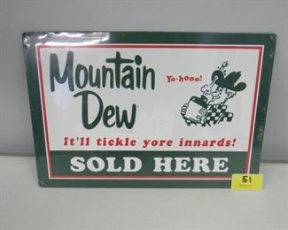 Mt. Dew retro repro sign