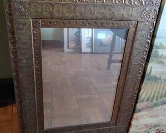 Framed Metal Mirror | 34" T x 36" W