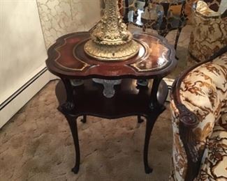 Pair of Mahogany End Tables w/ Leather Tops