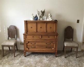 Bachelor’s Chest( part of Bedroom set)  Pair of Chairs