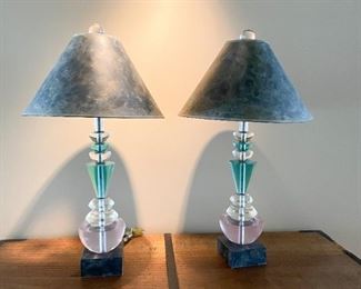 LOT #108 - $500 - Pair of Vintage Lucite Table Lamps (approx. 28.5" H)