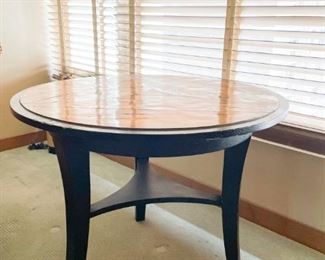 LOT #120 - $150 - 2-Tone Occasional Table (approx. 32" Dia x 25.5" H), has some nicks/dings