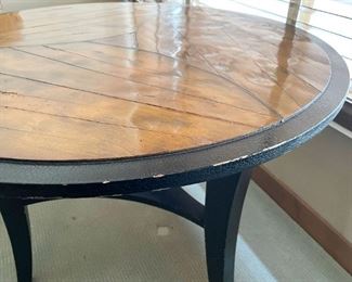 LOT #120 - $150 - 2-Tone Occasional Table (approx. 32" Dia x 25.5" H), has some nicks/dings