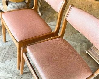 LOT #124 - $200 - Pair of Mid Century / Midcentury Side Chairs (vinyl upholstery)