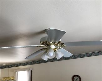 White ceiling fan with light kit....