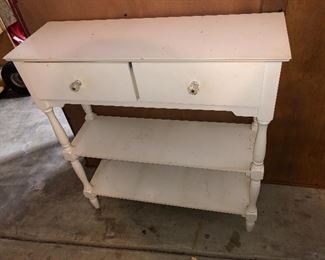Small white side table with drawers