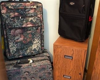 Luggage and file cabinet