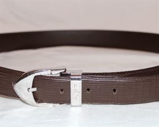 Lot 71 Louis Vuitton Men's Brown Textured Leather Belt, Size 38