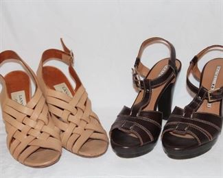 Lot 35 Two Pairs of Designer Shoes by Lanvin (Size 38) and Fratelli Rosetti (Size 38.5)