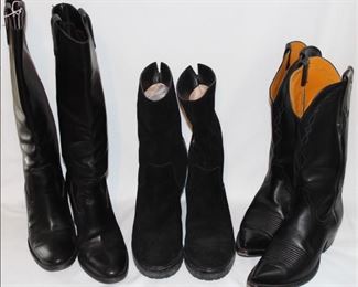 Lot 82 Three Pairs of Black Boots by Michael Kors, Vero Cucio and custom made