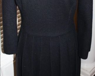 Lot 2 Marc Jacobs Black Wool Melton Dress with Three-Quarter Sleeves and Stitched Gored Skirt, Size 6