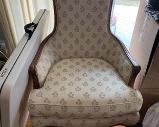 Mahogany framed high back chair