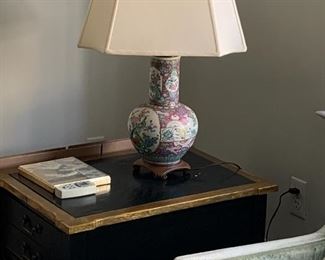 Ceramic Oriental style lamp , 32 “ h 