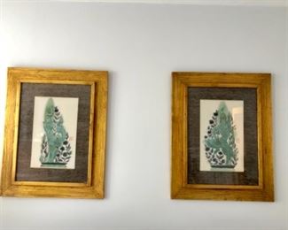 Watercolors matted & framed in wood 22.5” x 29”