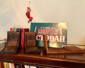 Wooden & metal bookends 