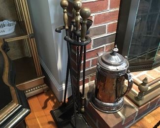 Reed & Barton silver plated pitcher with porcelain insert, 13.5” h