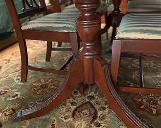 Double pedestal dining table