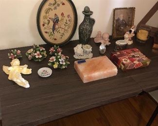 Large block of rock salt and a bunch of trinkets