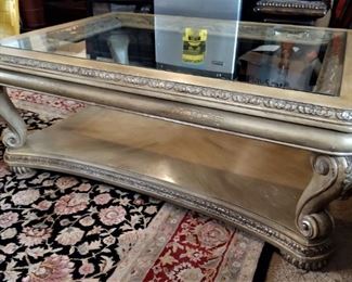 51"x35"x19" Glass Coffee Table Like New.  Sold $1500 new.  $100