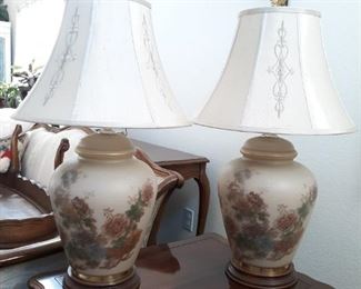 Two beautiful floral table lamps