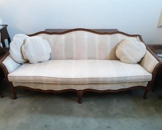 Vintage silk couch with pillows