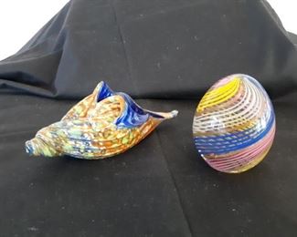 Beautiful blown glass and paperweight