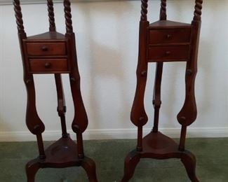 Two vintage tall tables