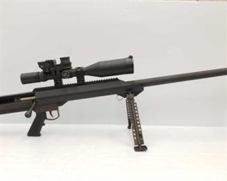 700	

Barrett M-99 .416 32'' Heavy Bolt-Action Rifle w/ Nightforce Scope and Pelican Case
This rifle features a Nightforce NSX 5.5-22 x56 scope w/Barrett rings and Barrett BORS System with special turret.
Serial Number: AD002488
Barrel Length: 32"
Barrel With Muzzle Brake: 34"
Scope: Nightforce NSX 5.5-22 x56
Pelican Case Measures Approx: 53" L x 16" W x 6.5" H

California Transfer Available. CA and out of state shipping available to your local FFL. Buyer is responsible for checking local laws before bidding.