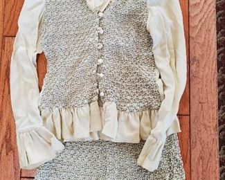 2 piece vintage outfit - blouse and hot pants.