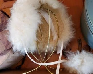 Vintage girls winter bonnet with tassels.