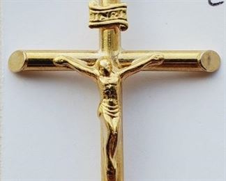 2" long 14k gold crucifix