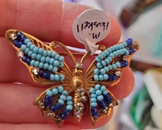 Miriam Haskell butterfly brooch