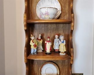 Antique teacups, Japan lusterware figurines