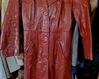 Vintage "Fairweather" brand leather duster coat