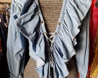 Sexy denim Passport Fashion blouse