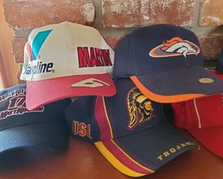 Like new baseball caps-USC Trojans, Denver Broncos, Valvoline Martin #6, Matt Kenseth
