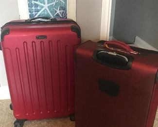 The sale has several pieces of luggage to choose from small weekend bags to nice sturdy pieces for a long trip. Some brand new pieces and some vintage ones. Wide section of bags and travel gear.