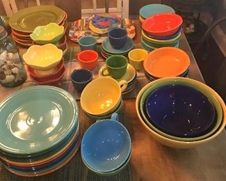 Fiesta Ware - new and old pieces, other colorful pieces from Pottery Barn, Crate and Barrel, and Pier One
