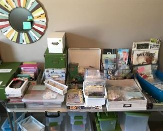 Lots of scrapbooking items, greeting cards, Christmas cards, stamping, art books, lots of storage and organizational items.