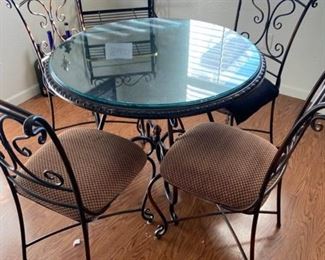 Glass top table and 4 chairs $125 set