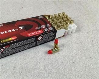 Mfg - (50)Federal 150gr
Model - Syntech 9mm Luger
Caliber - Ammo
Located in Chattanooga, TN
Condition - 1 - New
This is a 50 count box of Federal 150 grain syntech coated ammunition, ideal for action pistol use.