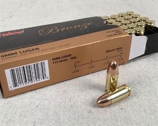 Mfg - (50)PMC Bronze
Model - 115gr 9mm Luger FMJ
Caliber - Ammo
Located in Chattanooga, TN
Condition - 1 - New
This is a 50 count box of PMC Bronze 115 grain 9mm luger FMJ ammo, ideal for range use.