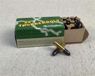 Mfg - (50) Remington
Model - Thunderbolt 40gr 22 LR
Caliber - Ammo
Located in Chattanooga, TN
Condition - 1 - New
This is a 50 count box of Remington Thunderbolt 40 grain 22 LR ammunition, ideal for small game and plinking purposes.