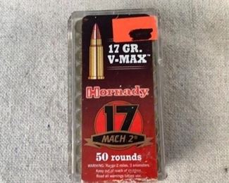 Mfg - (50) Hornady
Model - Mach 2
Caliber - 17 HM2 ammo
Located in Chattanooga, TN
Condition - 1 - New
This lot contains one 50 round box of Hornady Mach 2 17 HM2 ammunition. 17 grain V-MAX bullet.
