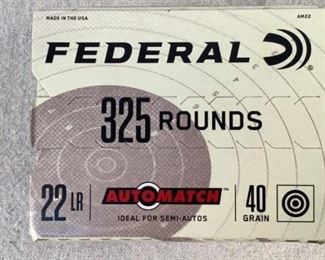 Mfg - (325)Federal
Model - Auto Match
Caliber - 22 LR 40 grain
Located in Chattanooga, TN
Condition - 1 - New
This a lot of (325) Federal Auto Match, tried and tested this ammunition takes care of both hunting and target needs. At 40 grains this ammunition is especially good for target practice, proving to be rather consistent for shelf ammo!