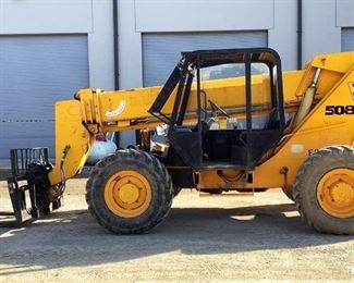 Located in: Ringgold, Georgia
Yr 1999
MFG JCB
Model 508C
Ser# SLP508C0XE0586183
8K Telehandler
*Small Hydraulic Leak Noticed While Running*
Hours - 5,448
Motor Spec-
MFR - JCB
Model -
Serial - 951590F
Diesel
4’ Forks
Machine Cap - 8,000 lbs
Machine Weight - 25,225 lbs
Front Steer, Back Steer, and Crab Walk
**Sold as is Where is**
Runs and Operates