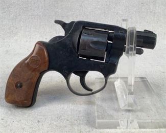 Serial - L570225
Mfg - RG Industries
Model - RG-14 Revolver
Caliber - 22 Long Rifle
Barrel - 2"
Capacity - 6
Type - Revolver, Double Action
Located in Chattanooga, TN
Condition - 3 - Light Wear
The RG Industries RG-14 is most known for it's role in the attempted assassination of President Ronald Reagan. It's small size made it ideal for such illicit activities to take place, leading to multiple lawsuits towards RG Industries. This particular example has the original bakelite grips and a blued finish.

(LEO SEARCH & SEIZURE)