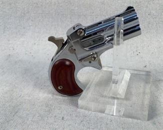 Serial - 353477
Mfg - Davis Industries
Model - DM-22 Derringer
Caliber - 22 Magnum
Barrel - 2.5"
Type - Derringer
Located in Chattanooga, TN
Condition - 3 - Light Wear
This Davis Industries DM-22 is ideal for those in need of a super concealable carry gun without stepping down to a 22 LR. This derringer has a nickel finish and wooden grips.

(LEO SEARCH & SEIZURE)